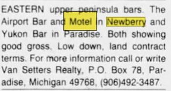 Airport Motel - Jul 1986 For Sale